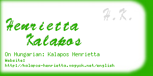 henrietta kalapos business card